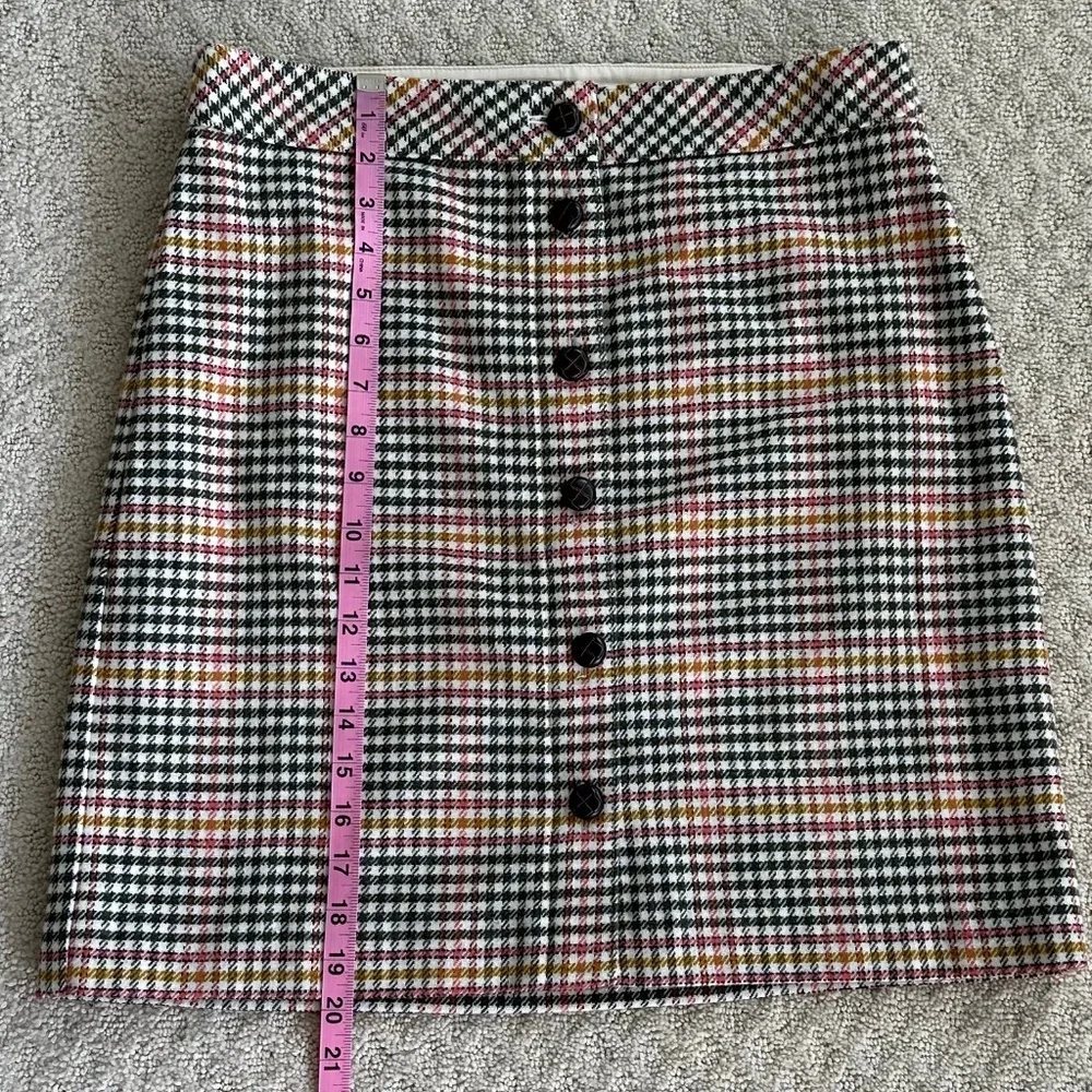Talbots Wool Blend Houndstooth Button-Front Skirt 10P Casual Academia Office NWT - Picture 10 of 11